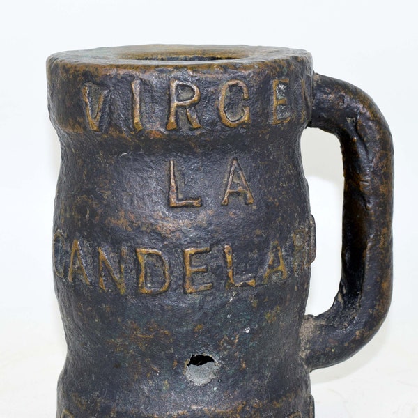 16cms HAND SIGNAL CANNON spain vintage bronze mortar antique thunder mug bombards 1600th giant piece