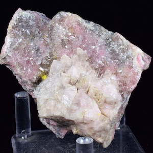 6.6cms RHODONITE QUARTZ CRYSTALS Sample Mineral Specimen Peru Collector A287