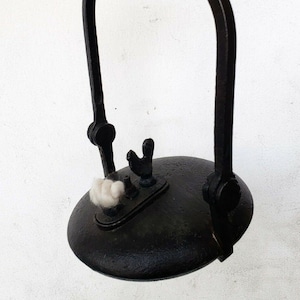 56cm ORIGINALE LENTICOLARE FRANCIA 1800 lampada da minatori lanterna a tunnel in ghisa N32