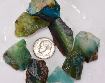 51Grams Lot GEM SILICA CHRYSOCOLLA Multicolor Chalcedony Emerald Jade Color Lily Mine Sb203