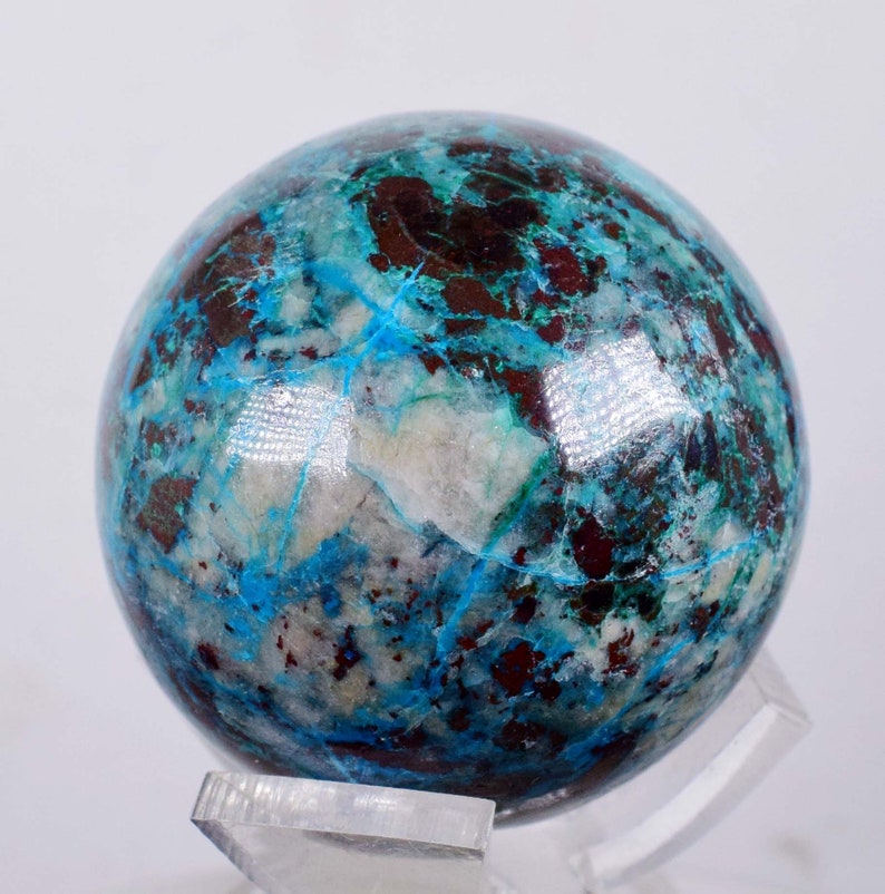 3.6cms CHRYSOCOLLA CAMPBELLITE CUPRITE Cabochon Quartz Copper Malachite Peru Turquoise Color J523 ?
