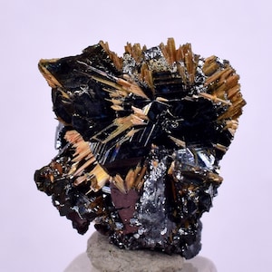 2cms GOLDEN RUTILE HEMATITE Spray Needles Crystals Titanium Bahia Brazil Mineral Spacimen  X22
