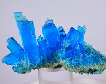 8,1 cm NATURALE CALCANTHITE Unico rame Druzy Perù Blu elettrico Sharp Shiny Mineral Specimen Collector fe371
