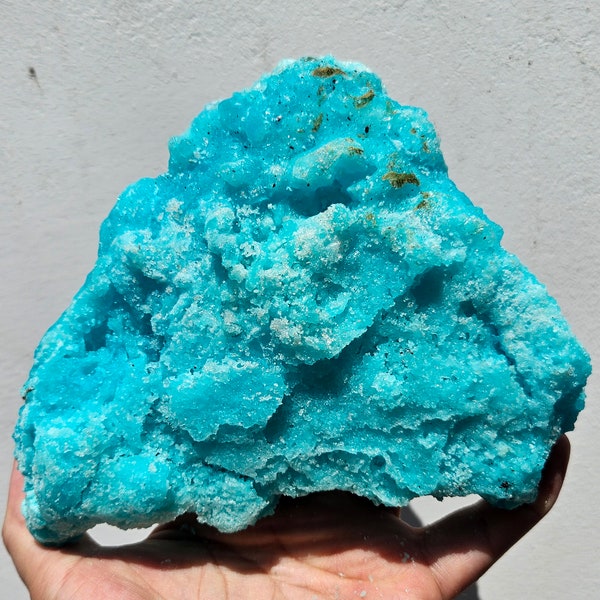 17cms NATURAL BLUE SALAMMONIAC Lecontite Botryoidal Crystals Chile Turquoise Color Rare Aesthetic Mineral Specimen U573