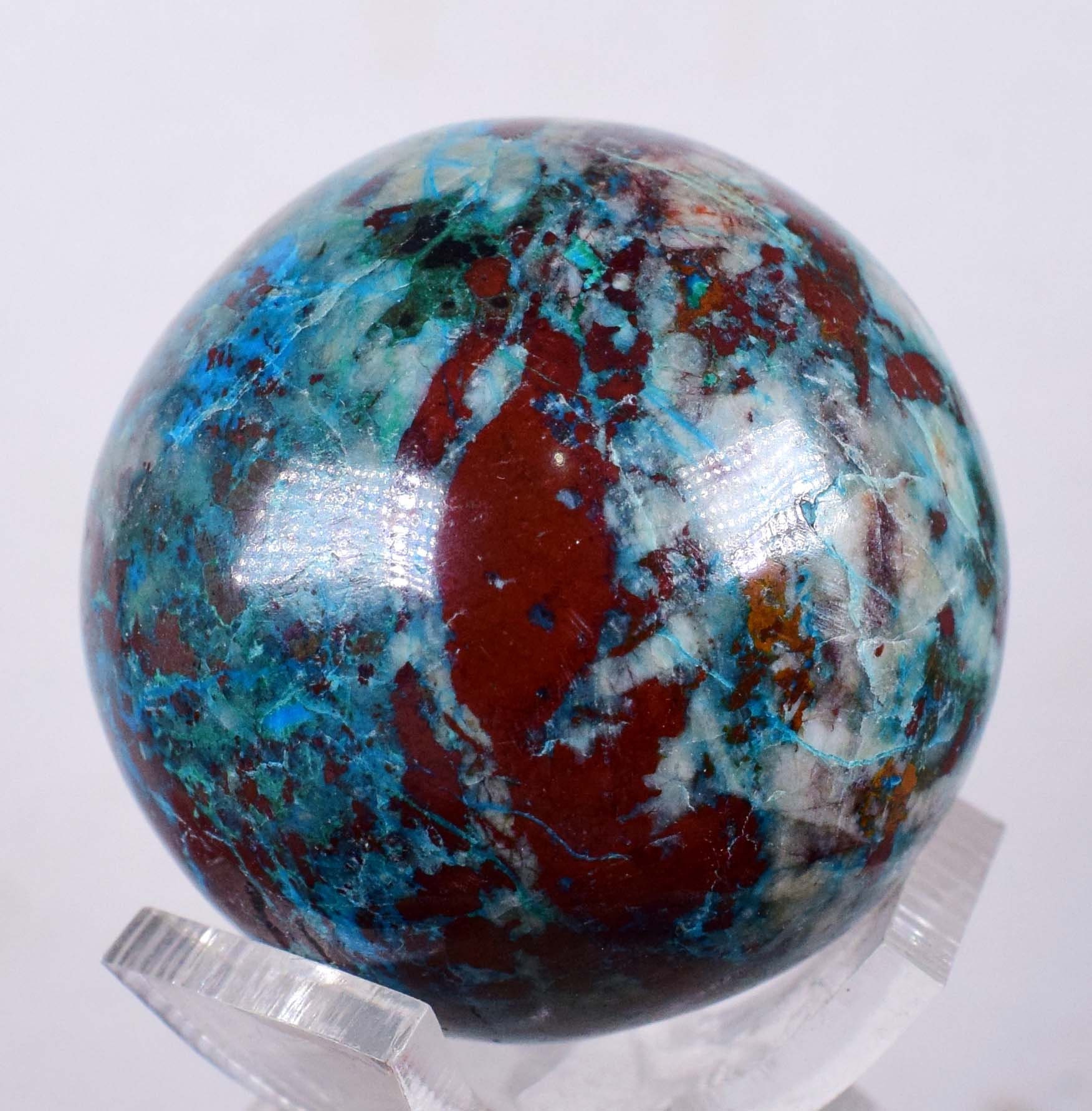 3.6cms CHRYSOCOLLA CAMPBELLITE CUPRITE Cabochon Quartz Copper Malachite Peru Turquoise Color J523 ?
