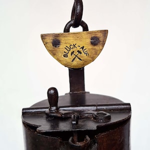 LAMPADA DA MINATORE DI PRUSS Lanterna in ghisa a forma di rana, antica Germania 1800 glück auf