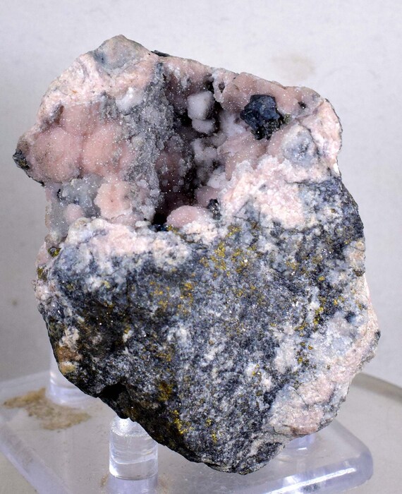 7cms PROUSTITE RUBY SILVER Mangano Calcite Crystals Peru Mineral