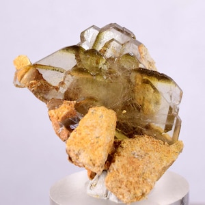 3.5cms GEMMY BARITE CRYSTALS Peru Golden Brown Shiny Translucent Mineral Specimen F337