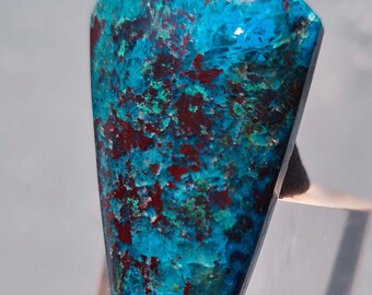 3.6cms CHRYSOCOLLA CAMPBELLITE CUPRITE Cabochon Quartz Copper Malachite Peru Turquoise Color J523 ?