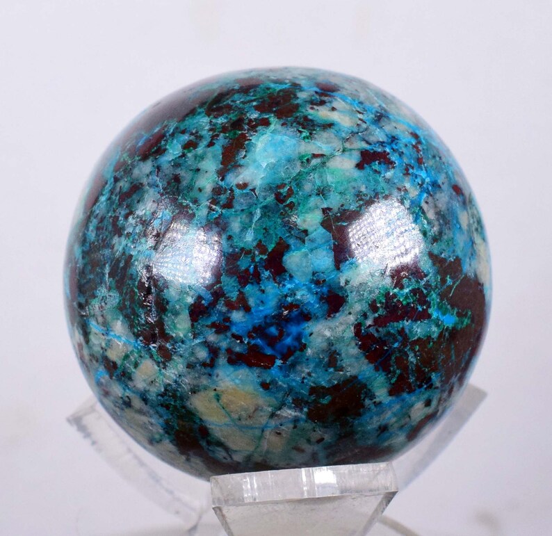 3.6cms CHRYSOCOLLA CAMPBELLITE CUPRITE Cabochon Quartz Copper Malachite Peru Turquoise Color J523 ?