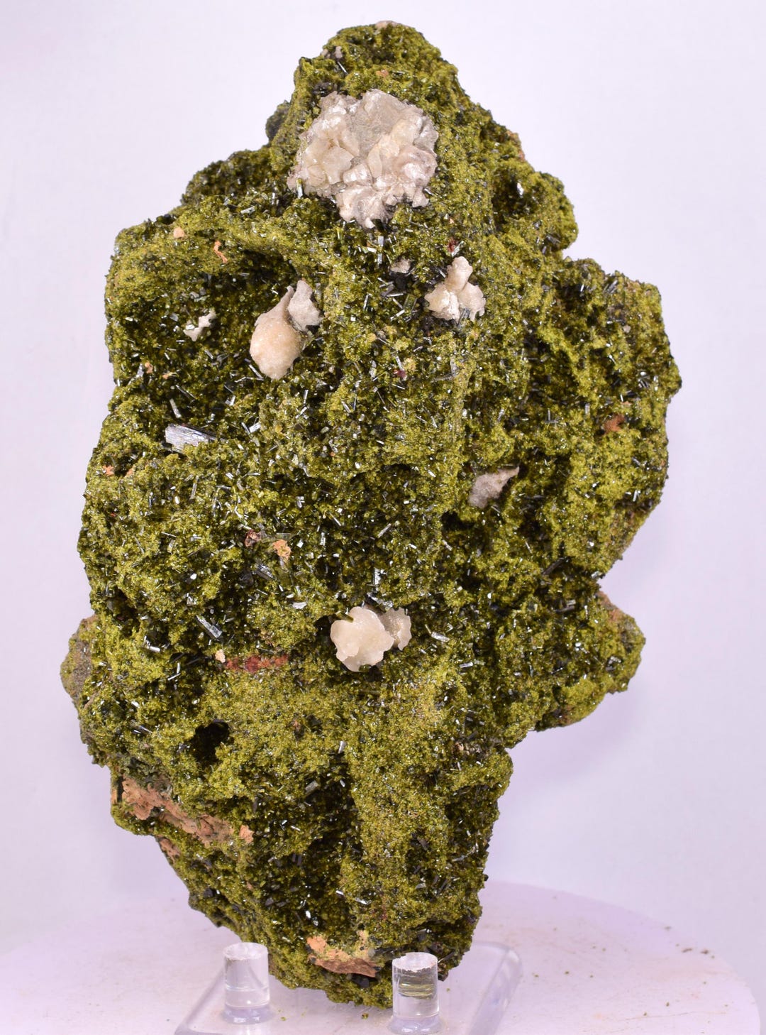 16.4cms EPIDOTE CALCITE CRYSTALS Cluster Peru Green Color Mineral ...
