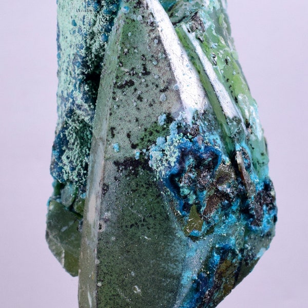 5 cm QUARZO CHRYSOCOLLA TENTADORA Miniera Perù Uva Botryoidal Stalattite Cristalli Raro Ajoite (?) Collezionisti di campioni minerali ce952