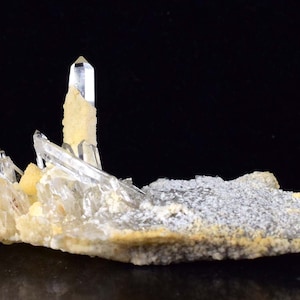 7.5cms WAVELLITE QUARTZ CRYSTALS Bolivia Potosi Spheres Vauxite Collector Yellow Rare Phosphate Mineral Specimen X4