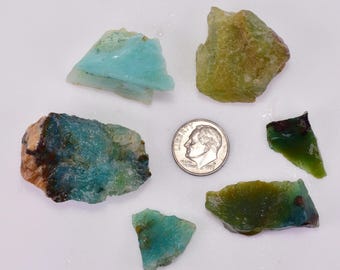 50Grams Lot GEM SILICA CHRYSOCOLLA Multicolor Chalcedony Emerald Jade Color Lily Mine Sb206