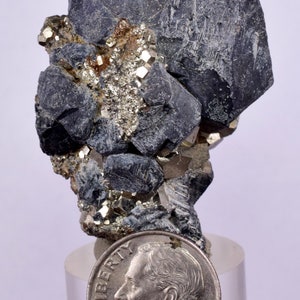 4,1 cm Galena Pyrit Peru Kristalle Cluster Sammler Mineral Probe G261