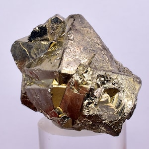 3.9cms PYRITE OCTAHEDRAL PERU Shiny Crystals Mineral Specimen Peru Collector M242