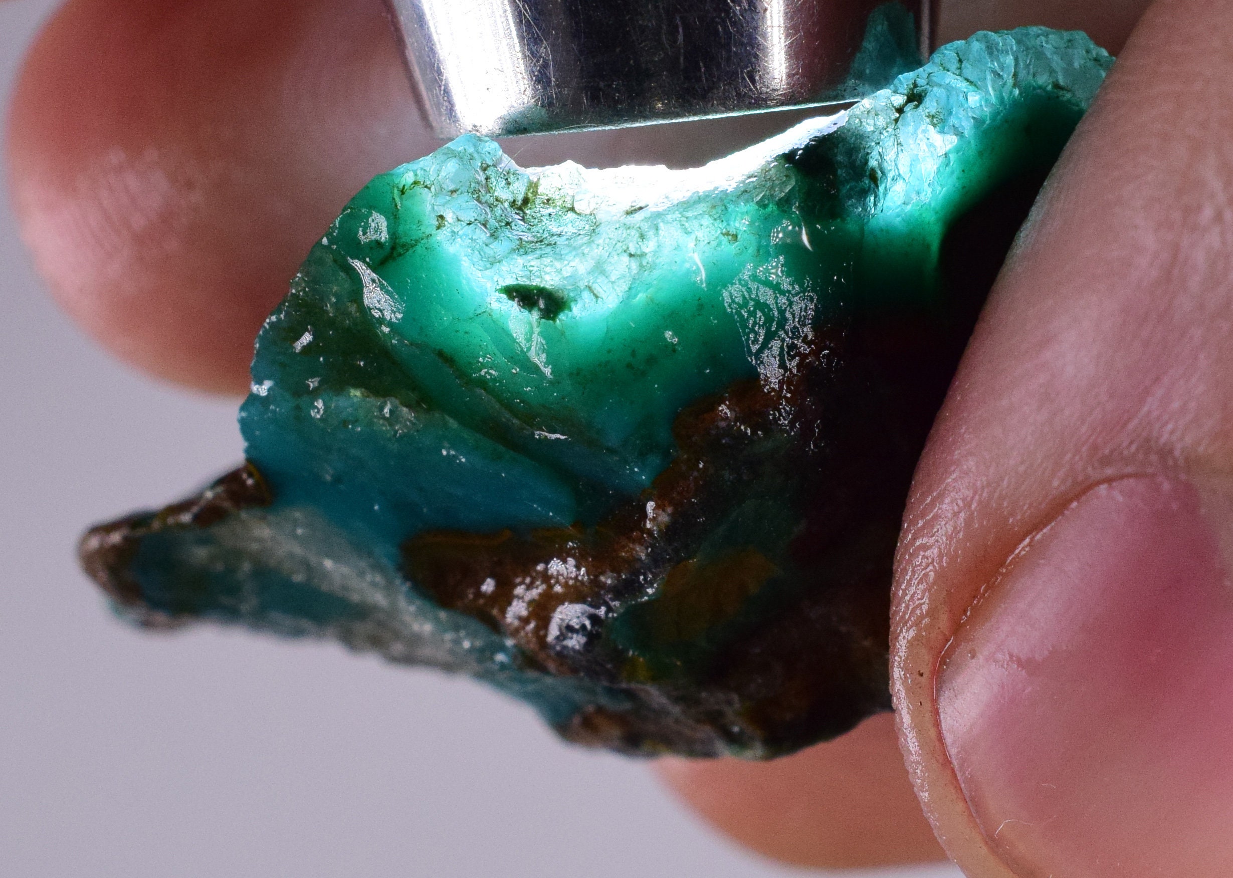 22gr GEM SILICA CHRYSOCOLLA Emeraldine Lily Mine Peru Scenic
