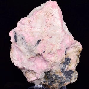 7.7cms RHODOCHROSITE PAGODA CALCITE Crystals Jordanite (?) Galena Peru Rb719