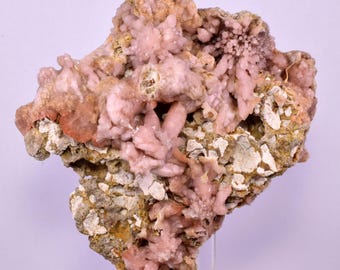 8cms ROSE DRUZY QUARTZ Bright Crystals Botryoidal Peru New Find Qb161