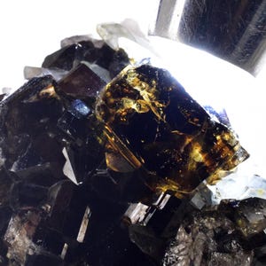 7.8cms CASSITERITE BRILLIANT CRYSTALS Facet Grade Shiny Bolivia Mineral E123