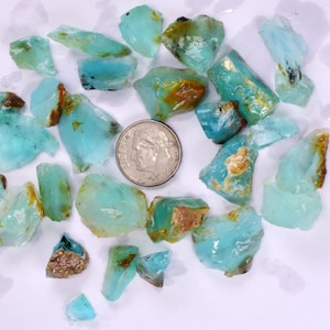 180 Carats GEM BLUE OPAL Peru Rough Scenic Seascape Mineral Specimen Ob203