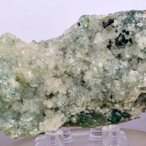 8.3cms CALCITE ATACAMITE CHRYSOCOLLA Selenite Lily Mine Peru talactite Druzy Cuprite Mineral Specimen A586