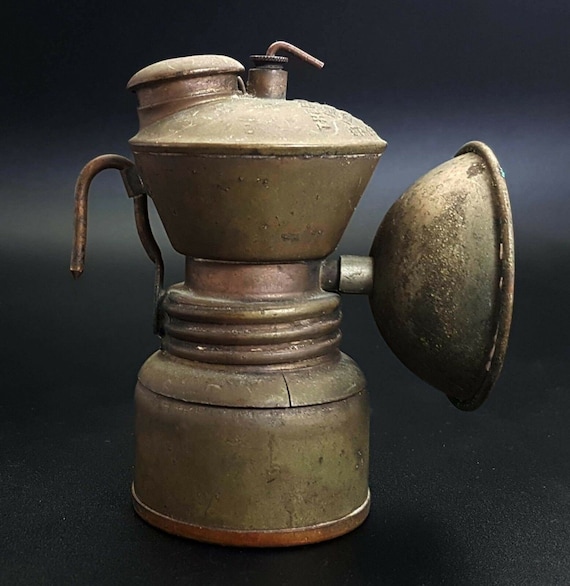 10cms Original Miners Lamp Baldwin 1900 Carbide Usa Vintage