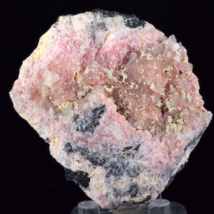 6.1cms RHODOCHROSITE ROSETTE QUARTZ  Peru Pink Crystals Needles Collector Mineral Specimen R379