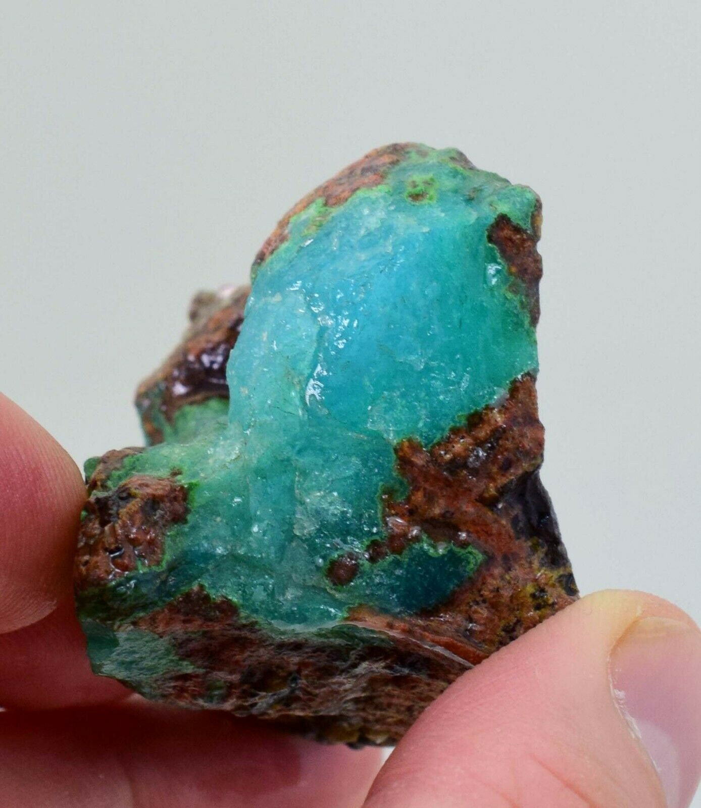 318ct GEM SILICA CHRYSOCOLLA Chalcedony Mexico Blue Emerald