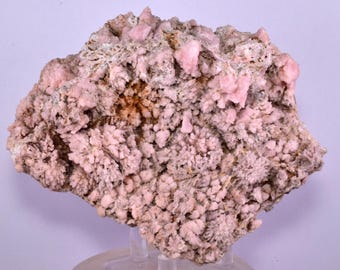 13cms ROSE DRUZY QUARTZ Bright Crystals Botryoidal Peru New Find Qb160