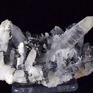 8.5cms QUARTZ PYRITE HUARON  Peru Tetrahedrite Sphalerite Crystals Old Stock Collector  Mineral Specimen Q283