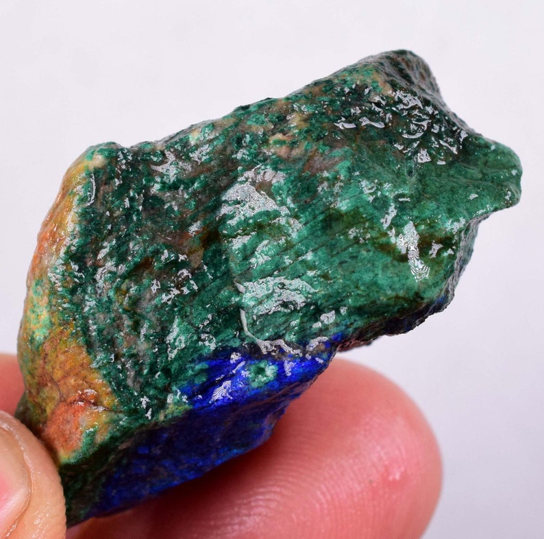 19grams AZURITE MALACHITE CALCITE Peru Rough Azurmalachite Dark Blue ...