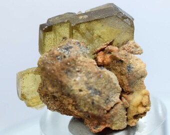 2.5cm Golden BARITE CRYSTALS peru translucent mineral specimen F38