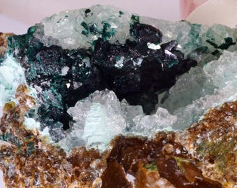 6.3cms GEM CLINOATACAMITE DRUZY Chrysocolla Crystal Lily Mine Peru Db325