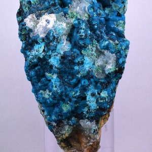 6.4cms  QUARTZ CHRYSOCOLLA TENTADORA Mine Peru Grape Botryoidal Stalactite Crystals Rare Ajoite (?)Mineral Specimen Collectors ce963