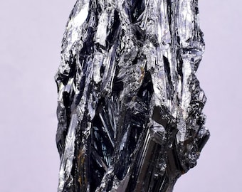 希少な天然輝安鉱結晶標本：中国産の大型金属針状結晶 - 収集用鉱物