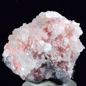 3.9cms RHODOCHROSITE ROSETTE QUARTZ  Peru Pink Crystals Needles Collector Mineral Specimen R535