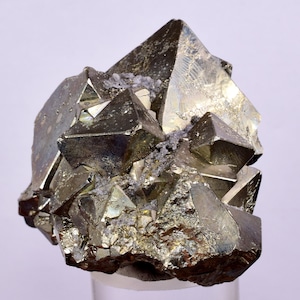5.1cms PYRITE OCTAHEDRAL PERU Shiny Crystals Mineral Specimen Peru Collector M241