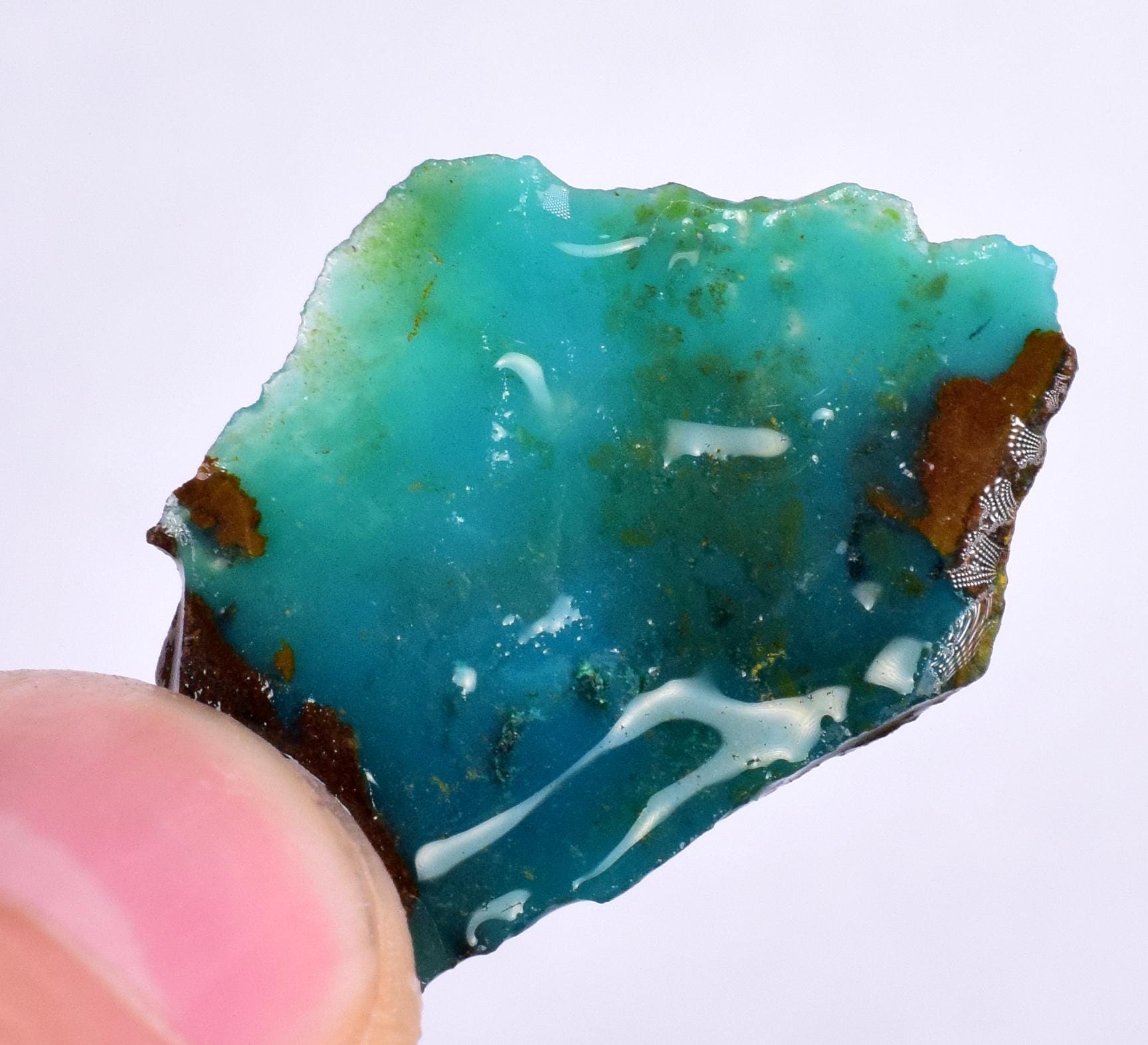 22gr GEM SILICA CHRYSOCOLLA Emeraldine Lily Mine Peru Scenic