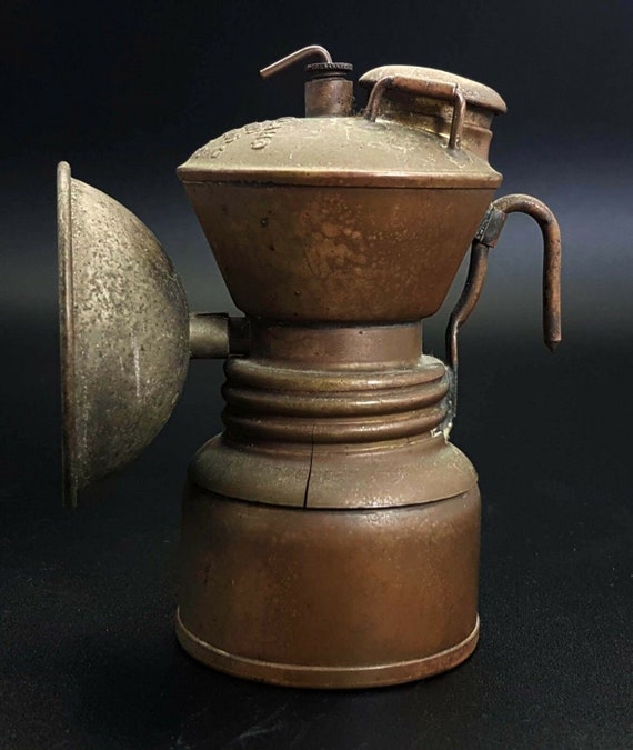 10cms ORIGINAL MINERS LAMP Baldwin 1900 Carbide Usa Vintage