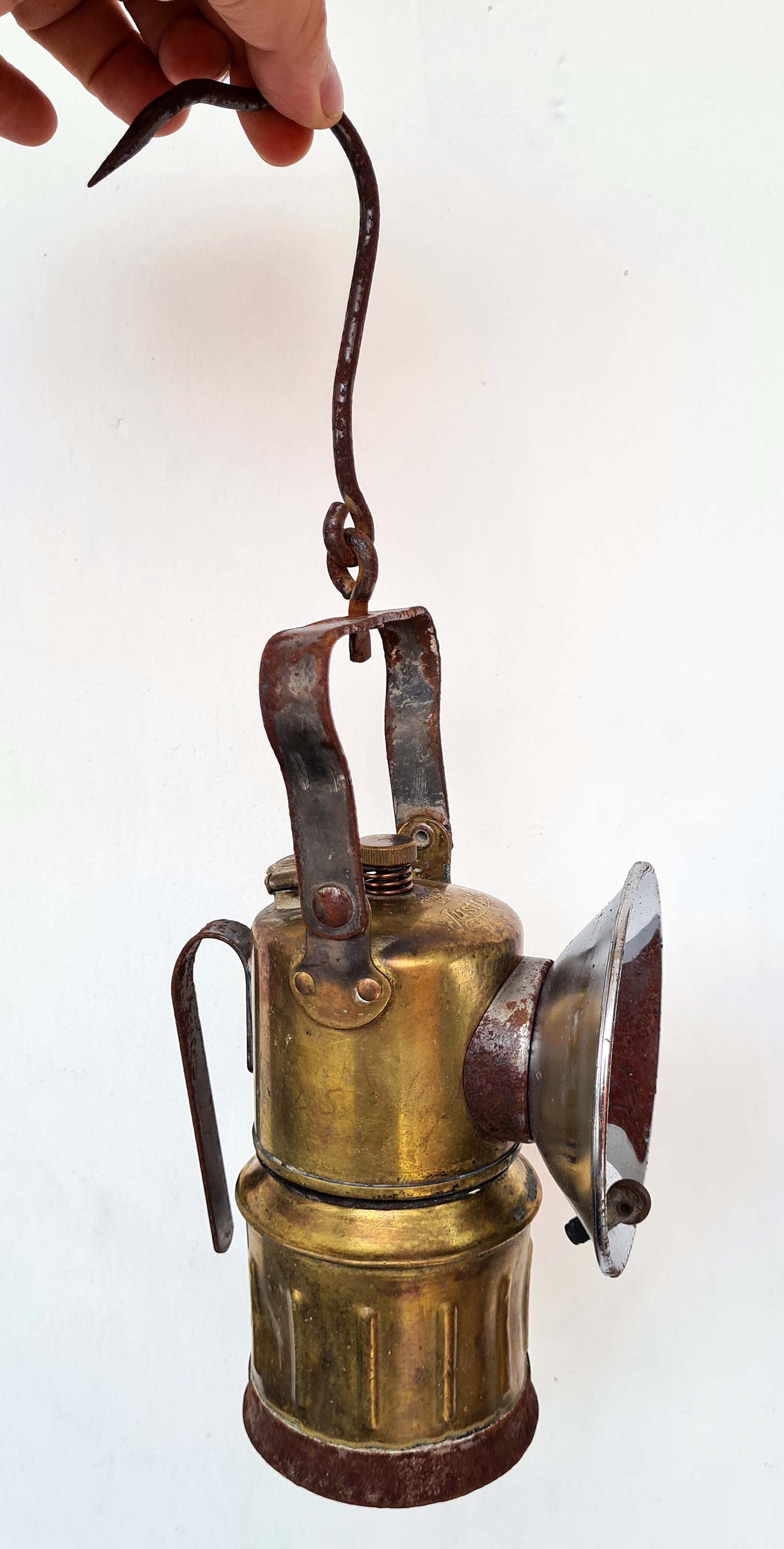 34ms MINERS LAMP JUSTRITE Carbide Usa Vintage Lantern Brass Etsy