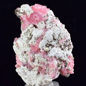 2.7cms RHODOCHROSITE FLUORITE PYRITE Crystal Rhombohedral Wuzhou Guangxi China Mineral Specimen R504