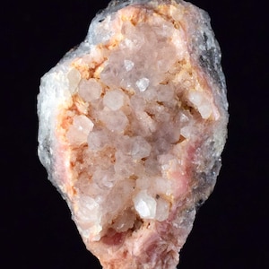 5.4cms RHODOCHROSITE ROSETTE QUARTZ  Peru Pink Crystals Needles Collector Mineral Specimen R405