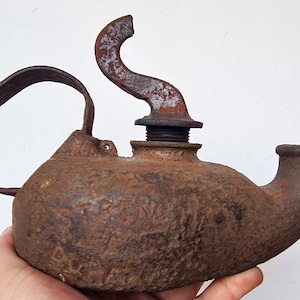 Lampada da minatore a c pozzi 5B Inghilterra 1800 lanterna a olio torcia singola ghisa