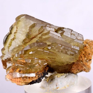 4cms GEMMY BARITE CRYSTALS Peru Golden Brown Shiny Translucent Mineral Specimen F335