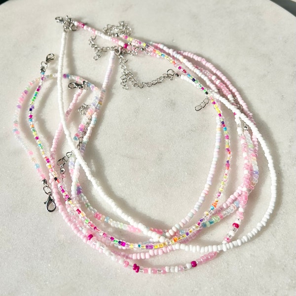 Tiny Seed Bead Colourful Necklace
