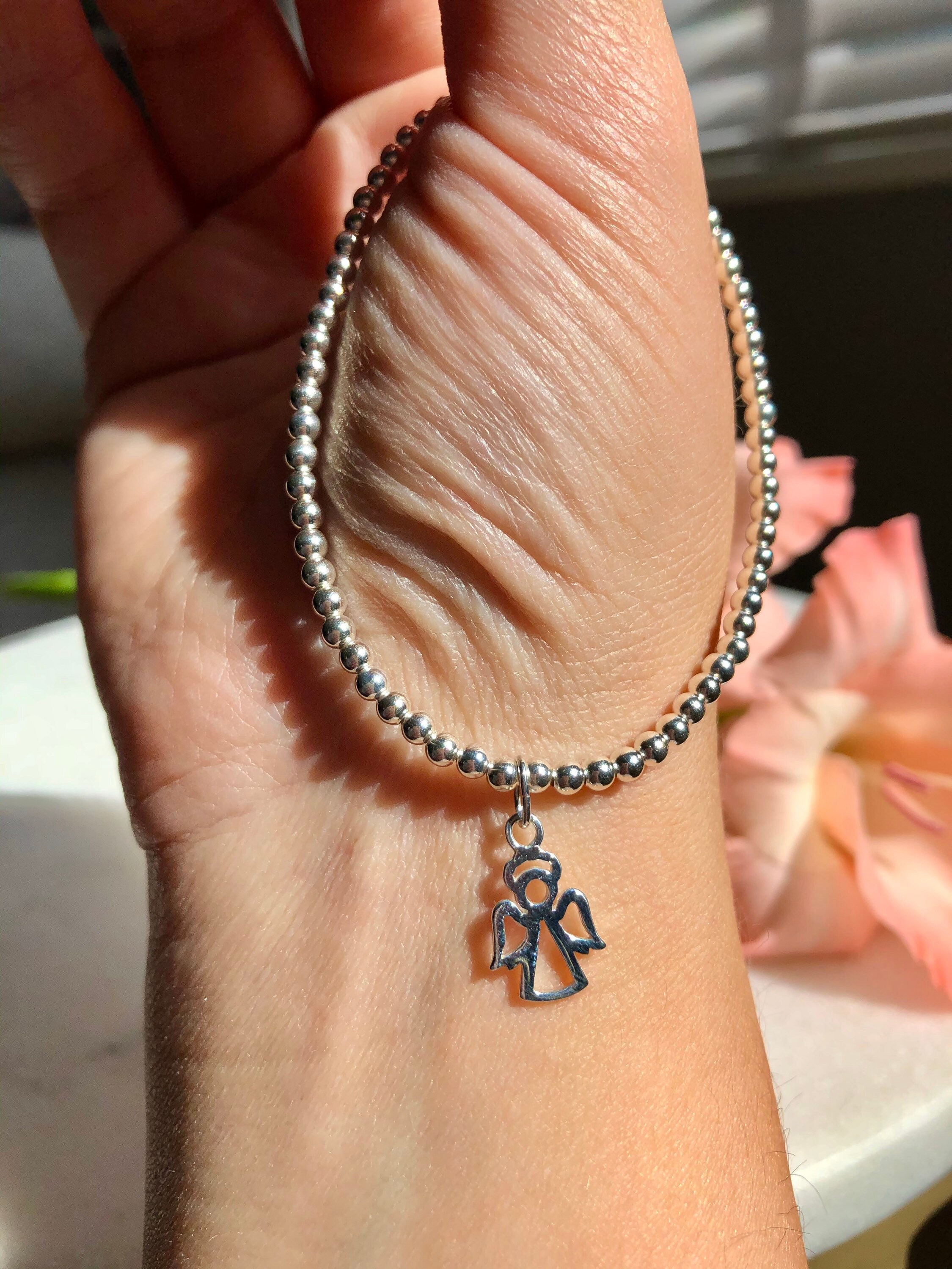 Sterling Silver Guardian Angel Bracelet Etsy