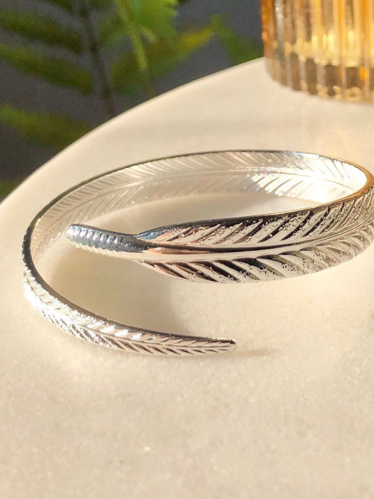 Vintage Silver Plated Copper Feather Cuff Bangle Men Women Gold Color  Opening Bracelet Classic Fashion Couple Jewelry Girl Gifts - AliExpress