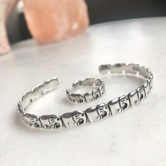 Sterling silver elephant bracelet deals