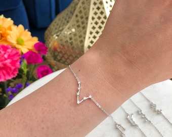 Sterling Silver Star Sign Bracelet